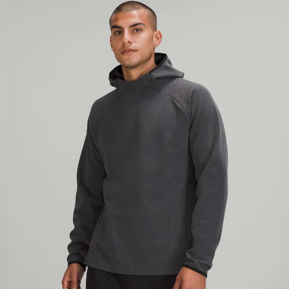 Lululemon GridLiner Fleece Hoodie Heathered Black Dark Grey Men’s Size Small